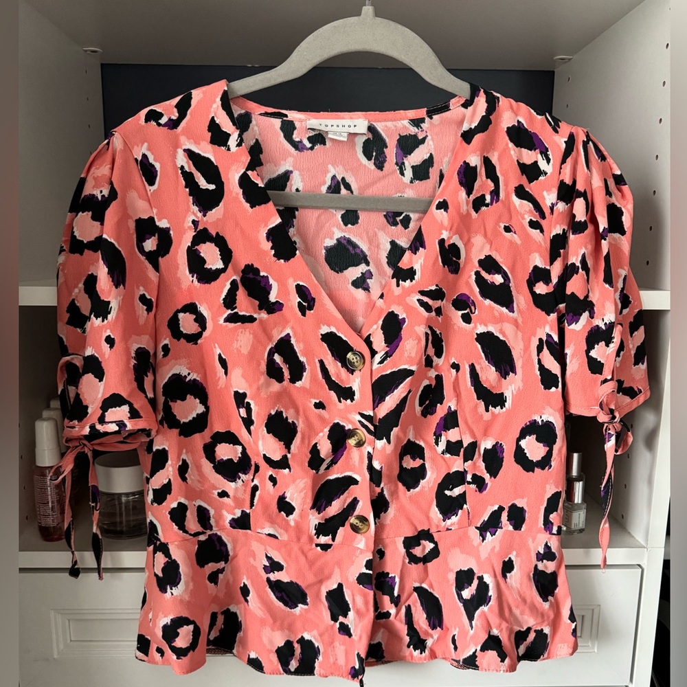 Topshop animal print blouse